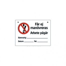 33-2152, Warning sign, Swedish, 150x110mm, System Text