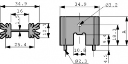 SK 104/25,4-STC/TO-220, Heat Sink SOT-32 / TO-220, Fischer Elektronik