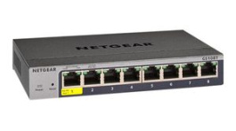 GS108T-300PES, Ethernet Switch, RJ45 Ports 8, 1Gbps, Layer 2 Managed, NETGEAR