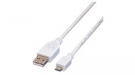 11998751, USB Cable USB-A Plug - USB Micro-B Plug 150mm White, Value