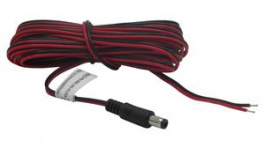 RND 205-01254, DC Connection Cable, 2.5x5.5x9.5mm Plug, Straight, 5m, RND Connect