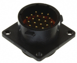 UTS014E19P, Panel Mount Plug with Flange UTS Hi Seal Poles=19 Male Housing size14, Souriau Esterline Sunbank