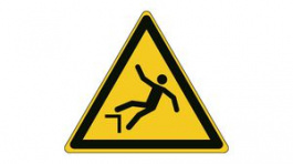 827504, ISO Safety Sign - Warning, Drop, Triangular, Black on Yellow, Polyester, 1pcs, Brady