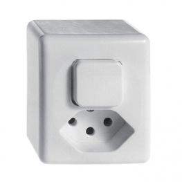 87063.X.61, Combination Switch & Socket CH, Feller CH
