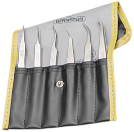 5-050, Набор: пинцеты; Кол-во шт:6; Упаковка: футляр; SMD, Bernstein