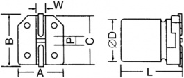 RV2-25V4R7MB55U-R, Aluminium Electrolytic Capacitor 4.7 uF 25 VDC, Elna
