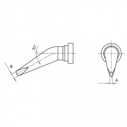 LT HX, Soldering Tip Chisel-shaped, bent 30°, 0.8 mm x 0.4 mm, Weller