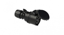 225-6XV, CEE Socket SHARK 5P 6mm² 32A IP44 400V Black, PC Electric