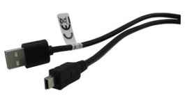 RND 765-00052, USB A Plug to USB Mini-B 5-Pin Plug Cable 7m Black, RND Connect