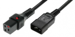 PC1285, IEC LOCK C19 to Male C20, H05VV-F 3 X 1.5mm2, 2m, Black, Scolmore