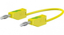 28.0119-20020, Test Lead 2m Green / Yellow 30V Nickel-Plated, Staubli (former Multi-Contact )