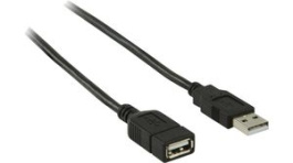 CCGB60010BK20, USB 2.0 Cable USB A Plug - USB A Socket 2m Black, Nedis (HQ)