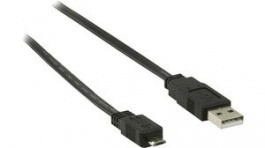 CCGP60505BK10, USB 2.0 Flat Cable USB A Plug - USB Micro-B Plug 1m Black, Nedis (HQ)