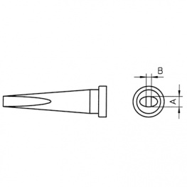 LT K, Soldering Tip Chisel-shaped, long 1.2 mm, 1.2 mm x 0.4 mm, Weller
