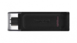 DT70/128GB, USB Stick, DataTraveler 70, 128GB, USB 3.2, Black, Kingston
