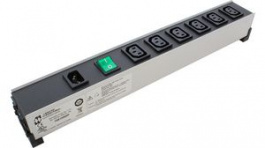 1581H6DP, Multiple Socket Outlet Strip, With Switch, 6 x IEC 320-C13, Black, Hammond