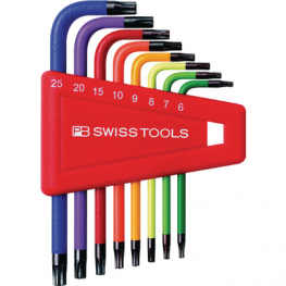 PB 410.H 6-25 RB, L-Key Set for Torx-Screws T6, T7, T8, T9, T10, T15, T20, T25, PB Swiss Tools