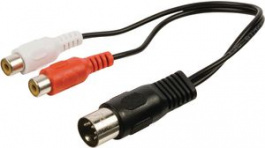 CAGP20250BK02, DIN Audio Cable DIN 5-Pin Plug - 2x RCA Socket 200mm, Nedis (HQ)