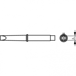 CT2F7, Soldering Tip Chisel shaped 10.0 mm 370 °C, Weller
