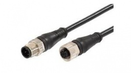 1200668991, Micro-Change (M12) Double-Ended Cordset with Knurled Hexnut 5 Poles Female (Straight) to Male (Straight), Molex