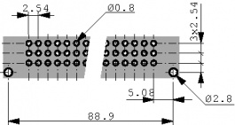 284258, Multipole socket R 96-p DIN 41612, Erni / TE