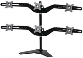 TS746A, TFT swivel arm with table base for 6 panels black, HighGrade