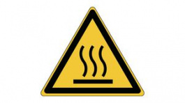 828836, ISO Safety Sign - Warning, Hot Surface, Triangular, Black on Yellow, Polyester, 1pcs, Brady