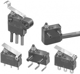 D2HW-BL271M, Micro switch 0.1 A Simulated roller spring lever Snap-action switch 1 change-ove, Omron