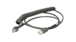 CAB-441, USB-A Cable,Coilled, 2.4m, Suitable for PD8500/PD9500/PD9531, Datalogic