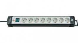 1951580101, Outlet Strip 8 Schuko Type F Light Grey CEE 7/4, Brennenstuhl