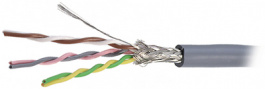 DATAFLEX CY 2X2X0,14 mm2 [250 м], Data cable Shielded&nbsp;&nbsp; 2 x 2 x0.14 mm2 Bare Copper Stranded Wire Grey, Cabloswiss