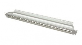 26.11.0356, Patch Panel Frame, CAT5 / CAT6, 24x RJ45, 19", Grey, Roline