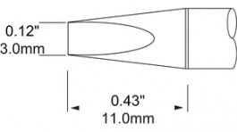 SFP-CH30, Soldering Rework Cartridge Chisel 3.0 mm 390 °C, Metcal