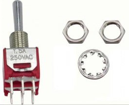 RND 210-00469, Sub-Miniature Toggle Switch, On-None-(On), PC Thru-hole, RND Components