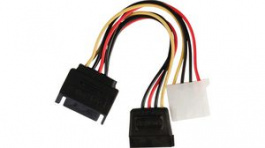 CCGP73555VA015, Internal Power Cable SATA 15-Pin Male - SATA 15-Pin Female + Molex Female 150mm, Nedis (HQ)