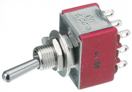 1A33-NF1STSE, Miniature Toggle Switch, On-Off-On, Soldering Lugs, Eledis