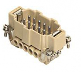 JCNEM 10, JCNE - JNE, 10 poles + earth, male insert, with male contacts, tinned, ILME