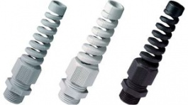 50011M16BSSW, Cable Gland, Spiral Top, M16 x 1.5, Polyamide 6, Black, JACOB