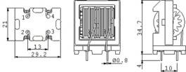 EV28-2.0-02-11M, Inductor, radial 11 mH (2x) 2 A (2x), Schaffner