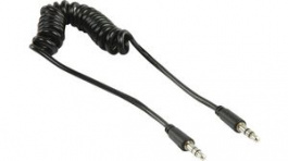 CAGP22011BK10, Stereo Audio Coiled Cable 3.5 mm Jack Plug - 3.5 mm Jack Plug 1m, Nedis (HQ)