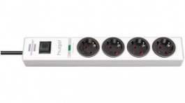 1150610324, Outlet Strip 4 Schuko Type F White CEE 7/4, Brennenstuhl