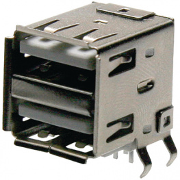 61400826021, Dual Socket, Horizontal USB A 4P THD, WURTH Elektronik