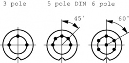 MASEI 5100 S, Appliance plug, 5-pin Pole no.=5DIN, Hirschmann