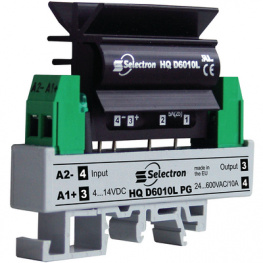 HQ D6010L PG, Solid state relay single phase 4...14 VDC 10 A, Selectron