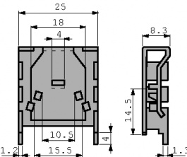 FK 224 MI-220-2, Радиатор: прессованный; TO218,TO220; L:25,4мм; W:25мм; H:8,3мм, Fischer Elektronik