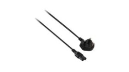 V7E2LTPWRUK-02M, AC Power Cable, UK Type G (BS1363) Plug - IEC 60320 C7, 2m, Black, V7