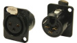 FC61900 Гнездо; XLR; "мама"; PIN: 3; пайка; позолота; черный; металл
