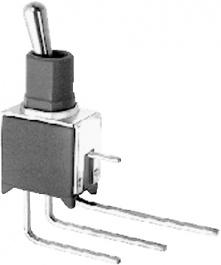 TL36WW05000, Miniature Toggle Switch, On-On, Solder-In Pins, Bent Over Ve, APEM