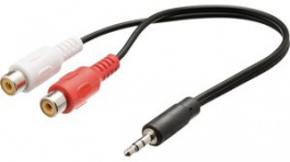 CAGP22250BK05, Stereo Audio Cable 3.5 mm Jack Plug - 2x RCA Socket 500mm, Nedis (HQ)