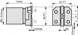 50TZV100M8X10.5, Aluminium Electrolytic Capacitor 100 uF 50 VDC, RUBYCON